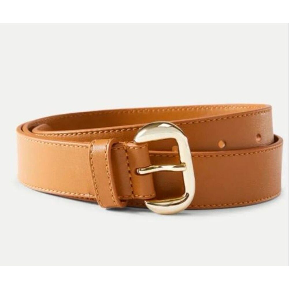 Veronica Beard GAVAZZENI Women's Jane Leather Gold buckle Belt NWT 155 XS